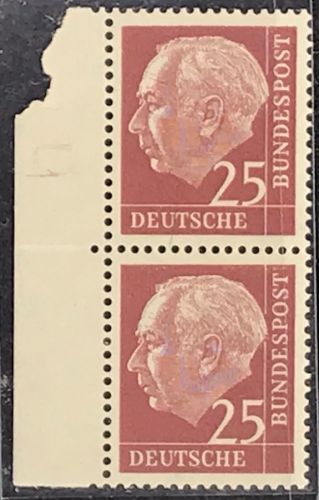 Bund Michel Nummer 186 y Druckerzeichen postfrisch