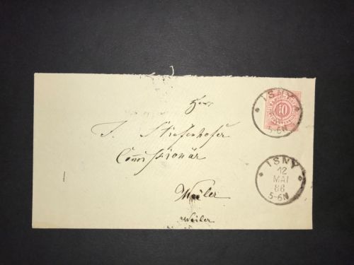 Württemberg EF Isny 1886 nach Weiler