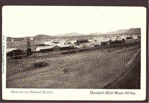Ansichtskarte Deutsch Süd West Blick auf den Bahnhof Karibib