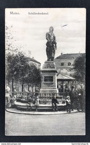 Ansichtskarte Mainz Schillerdenkmal - 1911 nach St. Gallen
