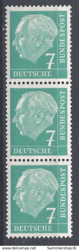 BRD Bund Heuss Michel Nummer 181 Rollenmarke 3er Streifen