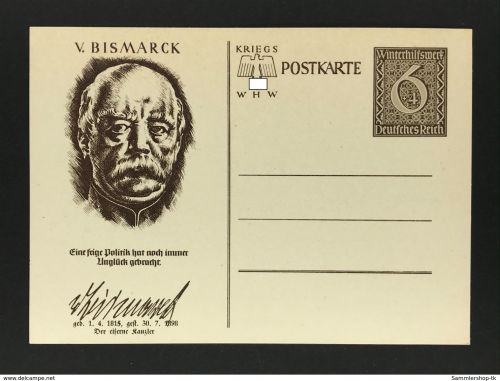 Deutsches Reich Ganzsache Bismarck WHW postfrisch