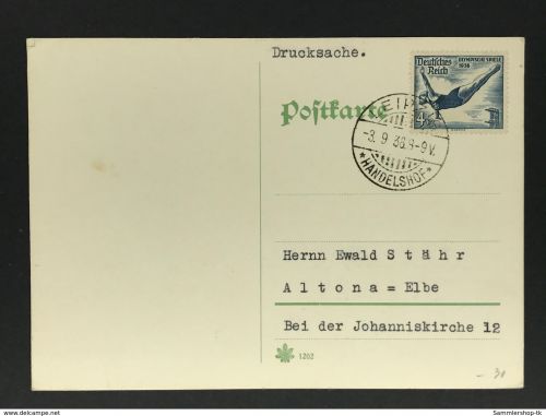 Deutsches Reich Michel Nr. 610 Einzelfrankatur Stempel Leipzig Handelshof 3.9.1936