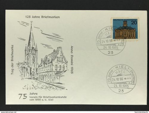 Sonderbeleg 75 Jahre Verein für Briefmarkenkunde Kiel 1990