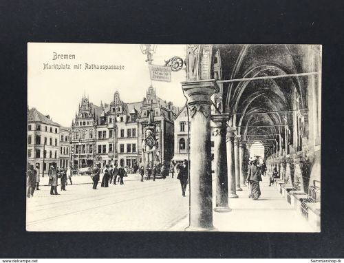 Ansichtskarte Bremen Marktplatz mit Rathaus - nicht gealufen
