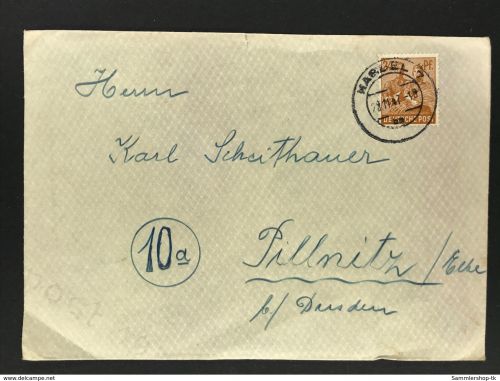 Alliierte Besetzung Einzelfrankatur Kassel 18,11,1947 nach Pillnitz