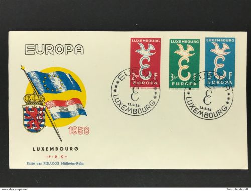 Luxemburg MiNr. 590 - 592 Europa 1958 FDC