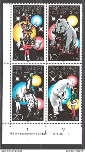 DDR 2364 - 2367 Zusammendruck mit Druckvermerk postfrisch