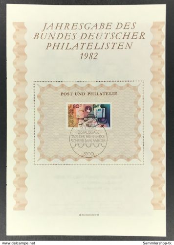 Bundesrepublik Deutschland Jahresgabe Bund Deutscher Philatelisten 1982