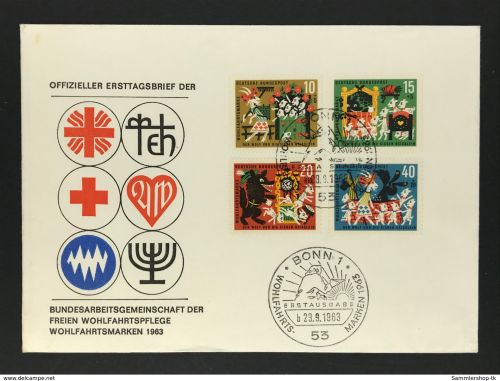 FDC Erstagsbrief Michel Nr. 408-411 Märchen 1963