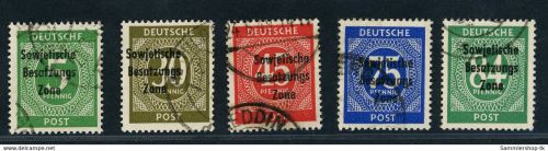 Alliierte Besetzung Sowjetische Zone Michel Nr. 207-211 gestempelt