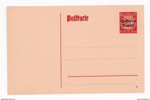 Ganzsache Bayern P107 10 PF ungebraucht