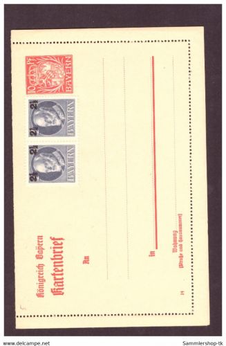 Ganzsache Bayern ungebraucht