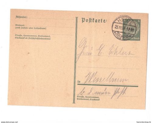 Ganzsache DR P218 gebraucht