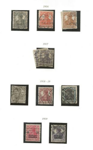 1 Albumseite einer Dt. Reich Sammlung 1916/1919 siehe Bild