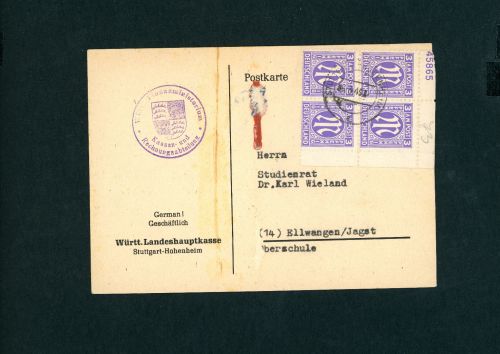 All. Besetzung BiZone AM-Post MeFr. mit Plattennummer Stuttgart 1945