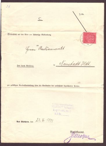Deutsches Reich Dienst Inflation 1923 doppelt verwendet