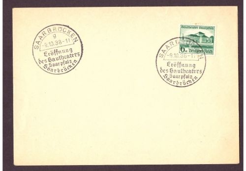 Deutsches Reich Nummer 673 FDC mit Sonderstempel Saarbrücken 1938