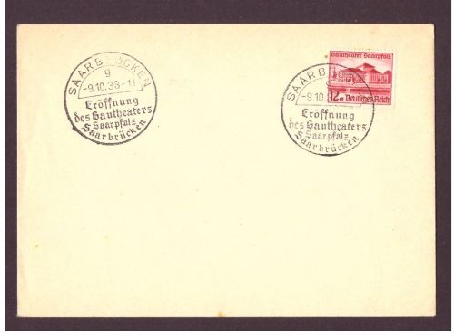 Deutsches Reich Nummer 674 FDC mit Sonderstempel Saarbrücken 1938