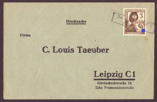 Deutsches Reich Drucksache nach Leipzig 1937 / 1938