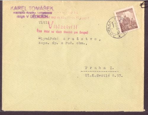 Böhmen und Mähren - Bedarfsbrief nach Prag 1941