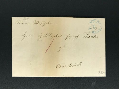 Vorphila Brief Hildesheim nach Osnabrück 1854