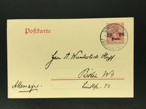 Dt. Auslandspostämter Türkei Ganzsache - Constantinopel nach Berlin 1910