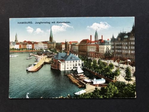 AK Hamburg Jungfernstieg mit Alsterdam beschriftet nicht gelaufen