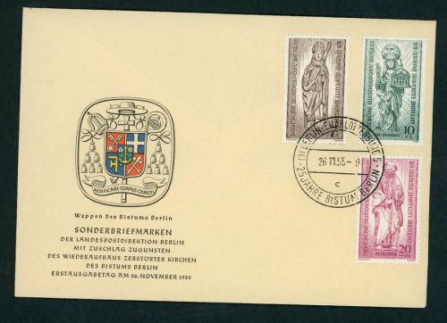 Berlin Michel Nummer 132-134 amtlicher FDC 26.11.1955