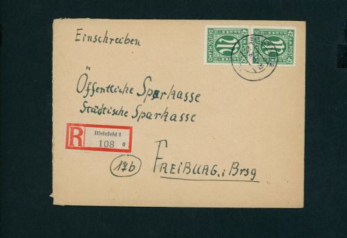 Alliierte Besetzung Mehrfachfrankatur Michel Nummer 42 Einschreiben 1946