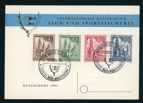 Berlin Michel Nummer 106-109 Gedenkkarte Austellung Jagd und Sportf. Düsseldorf