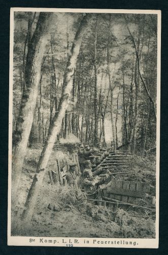 Feldpostkarte 8. Kompanie L.I.R. in Feuerstellung gelaufen 8. Kompanie 13.8.1915