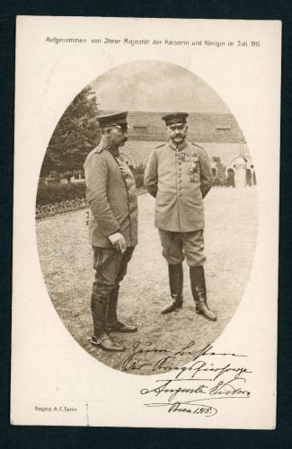 Ansichtskarte Kaiser Wilhelm Aufgenommen v.i. Kaiserin - Rotes Kreuz Karte 1915