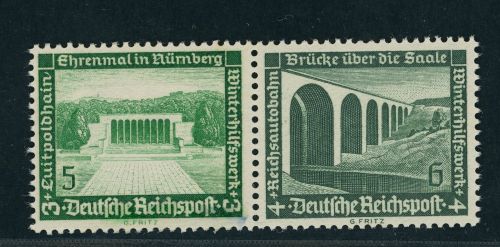 Dt.Reich Zusammendruck Winterhilfswerk Moderne Bauten Michel Nr. W119 postfrisch