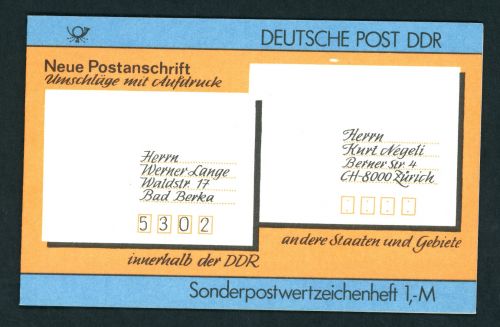 DDR Sonder Markenheftchen Michel Nummer SMHD33 postfrisch mit Mi.Nr. 3156