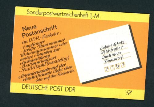 DDR Sonder Markenheftchen Michel Nummer SMHD34 postfrisch mit Mi.Nr. 3156