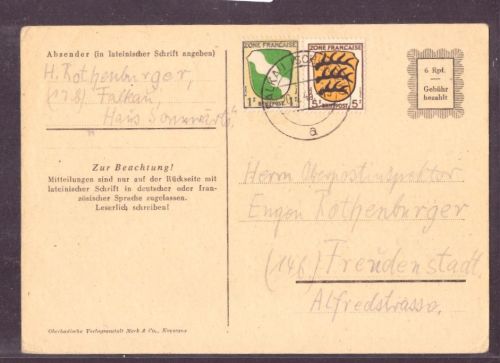 Alliierte Besetzung Franz. Zone Falkau nach Freudenstadt 1946