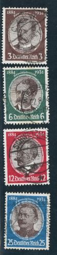 Deutsches Reich Michel Nummer 540-543 gestempelt