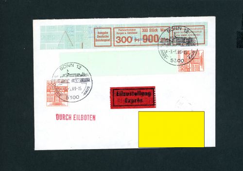 Bund Michel Nummer 1143 Mehrfachfrankatur Rollenende + Banderole