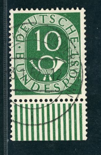 Bund Posthorn Michel Nr. 128 gestempelt Unterrand