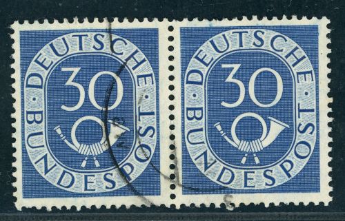 Bund Posthorn Michel Nr. 132 gestempelt waagerechtes Paar