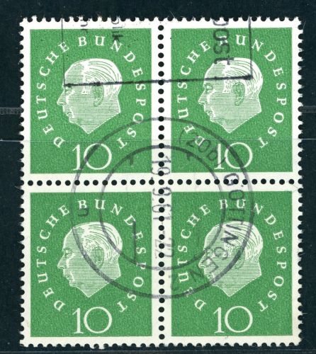 Bund Heuss Michel Nr. 303 gestempelt 4er Block