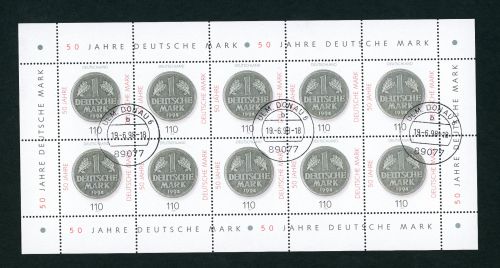 Bund Michel Nummer 1996 Kleinbogen mit Ersttagsstempel Ulm