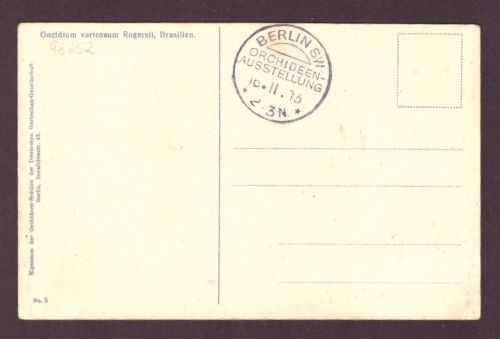 Ansichtskarte Orchideen Ausstellung Berlin 1916 ungelaufen mit SST
