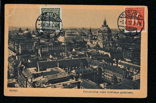 Ansichtskarte Berlin Panorama vom Rathaus 1922