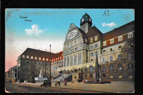 Ansichtskarte Kassel / Cassel Blick auf das Rathaus nach Dijon - Frankreich 1919