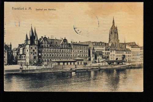Ansichtskarte Frankfurt am Main - Saalhof am Mainkai - 1911 nach Paris