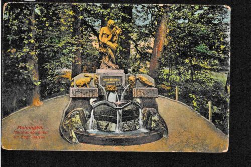 Ansichtskarte Meiningen - Märchen Brunnen im engl. Garten - 1930 nach Halle