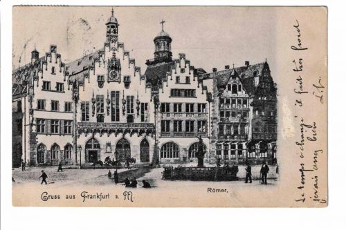 Ansichtskarte Gruss aus Frankfurt am Main - Römer - 1902 nach Grenoble
