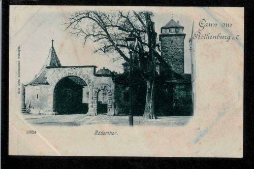 Ansichtskarte Gruss aus Rothenburg / Tauber - Röderthor - ungebraucht um 1900